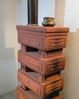 Stufa a legna in terracotta componibile