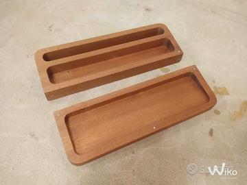 Porta oggetti da scrivania in mogano