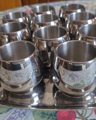 servizio caffè per  12 persone acciaio inox 