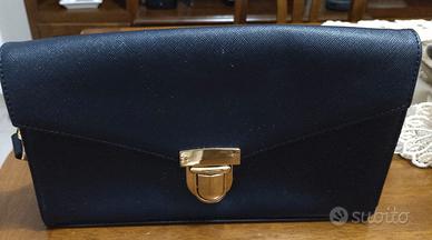 Borsa pochette Benetton, colore blu , nuova