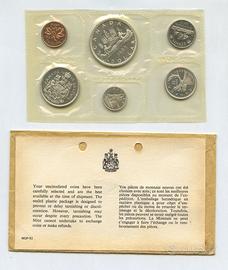 CANADA DIVISIONALE 1965 CON 4 MONETE ARGENTO 800