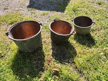 Secchielli in rame vintage (3 pezzi)