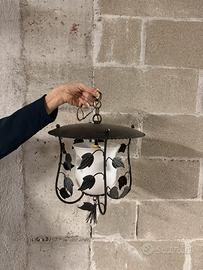LANTERNA/LAMPADA IN FERRO BATTUTO