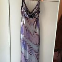 abito lungo elegante multicolore 