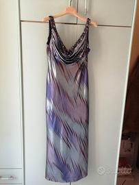 abito lungo elegante multicolore 