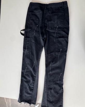 Pantaloni Gallery Dept neri con schizzi di vernice