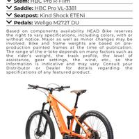 Bici Elettrica HEAD TERNI MAN Tg 47 Batt. 630 Wh