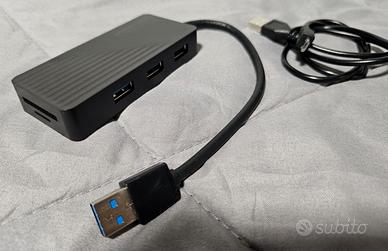 UGREEN Hub USB 3.0 3 porte + lettore schede SD TF