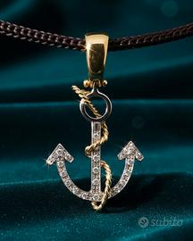 ciondolo oro bianco giallo 18 kt donna handmade