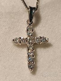 catenina in argento con croce zirconi 