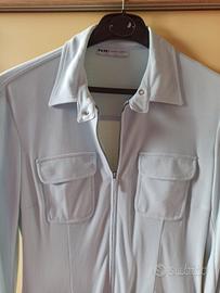 Abito blusa e gonna azzurro ghiaccio 