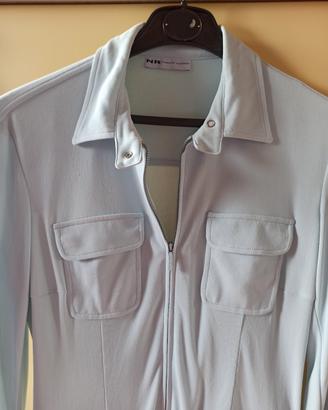 Abito blusa e gonna azzurro ghiaccio 