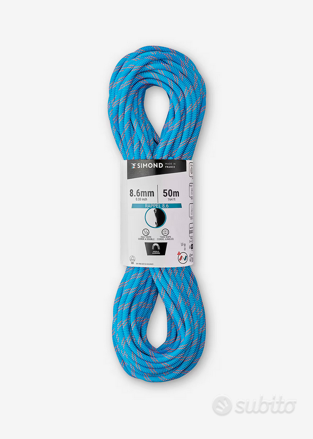 Corde Arrampicata In Poliestere Bianco – 3 Metri (10 Piedi) Per Allenamento Fitness E Palestra, Usate Ma Funzionali