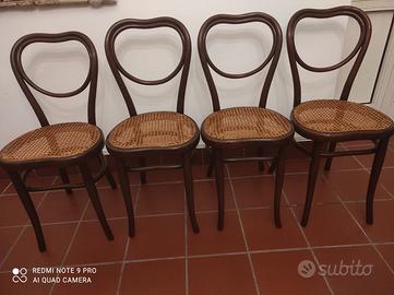 4 sedie da bistrot Thonet Coeur originali