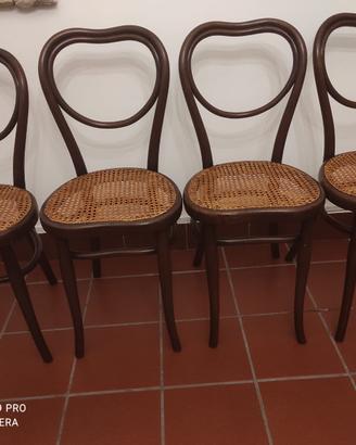 4 sedie da bistrot Thonet Coeur originali