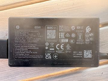 Alimentatore HP Originale 65W Punta Blu