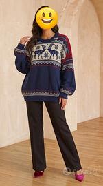Maglione Norvegese Vintage VOSS in Pure New Wool (