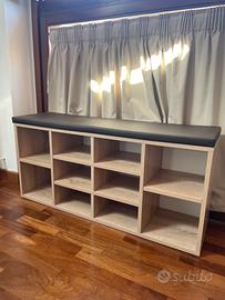 Scarpiera in legno con seduta