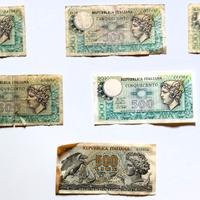 Lotto di banconote di lire italiane vecchie