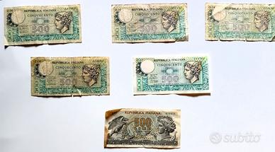 Lotto di banconote di lire italiane vecchie