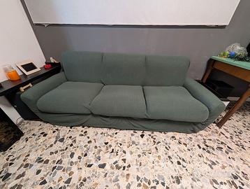 Divano 3 posti, letto (1 posto)in tessuto.