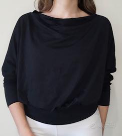 Maglia nera maniche pipistrello tg. S/ 40 - M/ 42