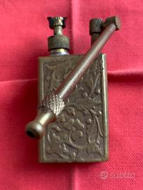 Pipa ad acqua in ottone lavorata vintage