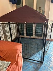 Recinto modulare per cani Paw hut con tetto protet