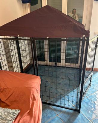 Recinto modulare per cani Paw hut con tetto protet
