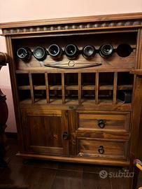 Mobile cantinetta Porta vino in legno massiccio