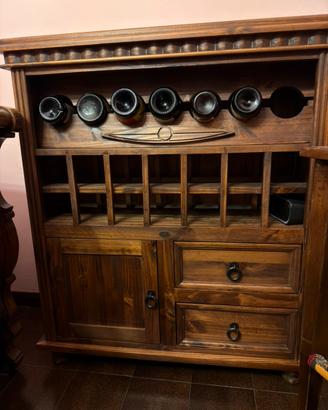 Mobile cantinetta Porta vino in legno massiccio