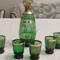 Set di Bottiglia + bicchieri Murano Vintage