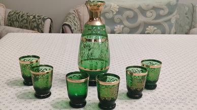 Set di Bottiglia + bicchieri Murano Vintage