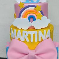 Torta arcobaleno scenografica 