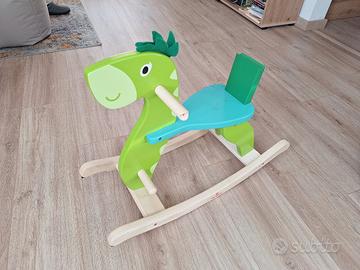 cavallo a dondolo in legno evolutivo