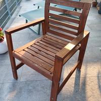 POLTRONE DA GIARDINO IN LEGNO TINTA NOCE