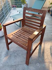 POLTRONE DA GIARDINO IN LEGNO TINTA NOCE