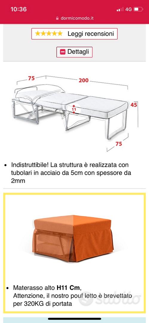 Pouf pronto letto - dormicomodo - Arredamento e Casalinghi In vendita a  Frosinone