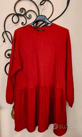 Abito rosso donna maniche lunghe BERSHKA Eur S