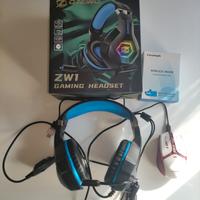 Cuffie da Gaming e Mouse Wireless