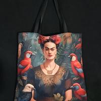 tote bag in tessuto vellutato stampato