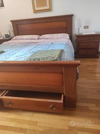 Letto matrimoniale completo con 2 cassettoni