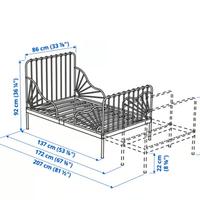 letto lettino allungabile minnen IKEA ferro nero