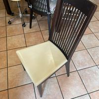 4 sedie Calligaris legno wenge’,seduta pelle