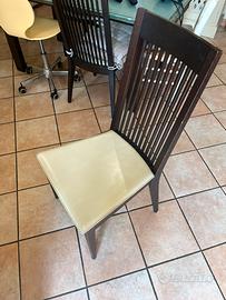 4 sedie Calligaris legno wenge’,seduta pelle