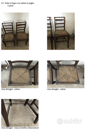 sedie di paglia antiche