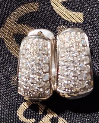 Orecchini cerchi in oro 18carati 11gr e diamanti