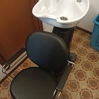 lavatesta + poltrona professionale parrucchiere 
