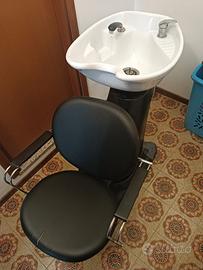 lavatesta + poltrona professionale parrucchiere 