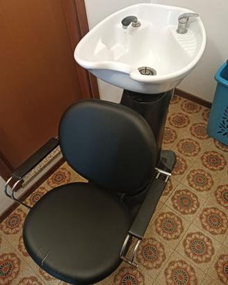 lavatesta + poltrona professionale parrucchiere 